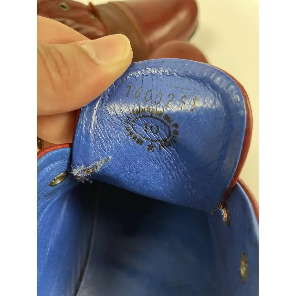 RARE! John Fluevog Men's 10 Jetstream Red Leather w/ Blue Interior Lace Up READ